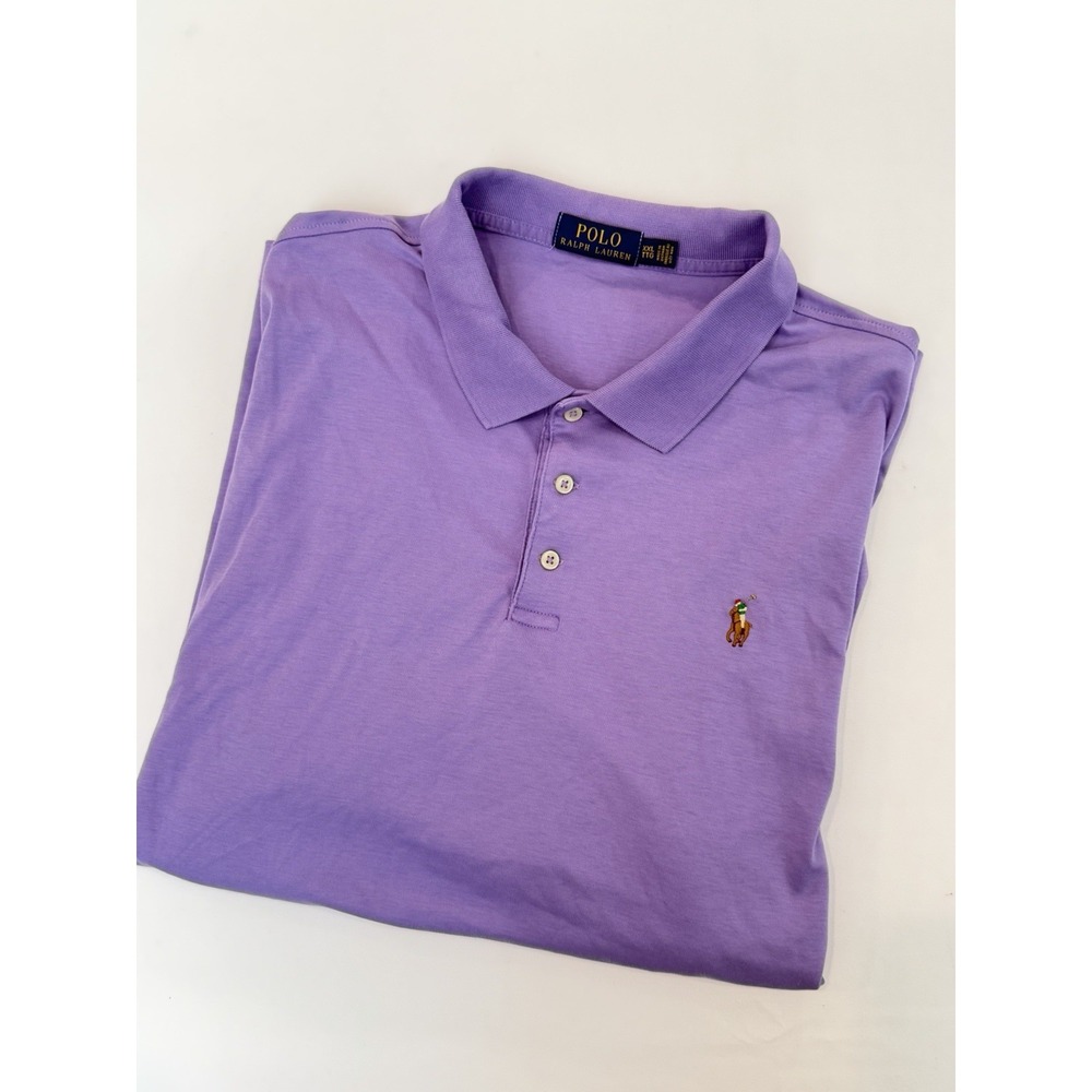 Polo Ralph Lauren Men's Short Sleeve Classic Mesh Polo Purple Size XXL Cotton